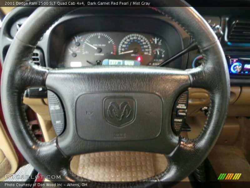 Dark Garnet Red Pearl / Mist Gray 2001 Dodge Ram 2500 SLT Quad Cab 4x4