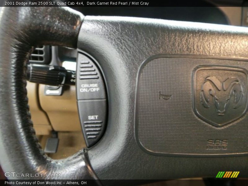 Dark Garnet Red Pearl / Mist Gray 2001 Dodge Ram 2500 SLT Quad Cab 4x4