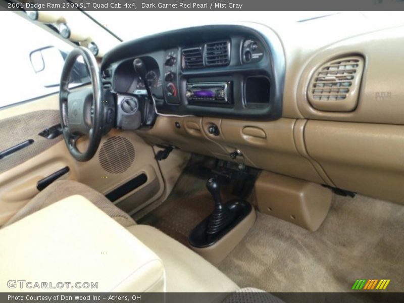 Dark Garnet Red Pearl / Mist Gray 2001 Dodge Ram 2500 SLT Quad Cab 4x4