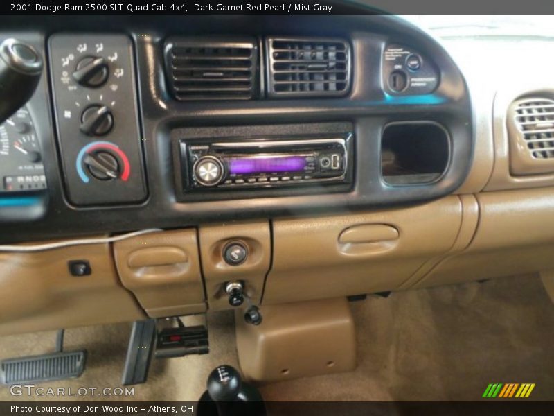 Dark Garnet Red Pearl / Mist Gray 2001 Dodge Ram 2500 SLT Quad Cab 4x4