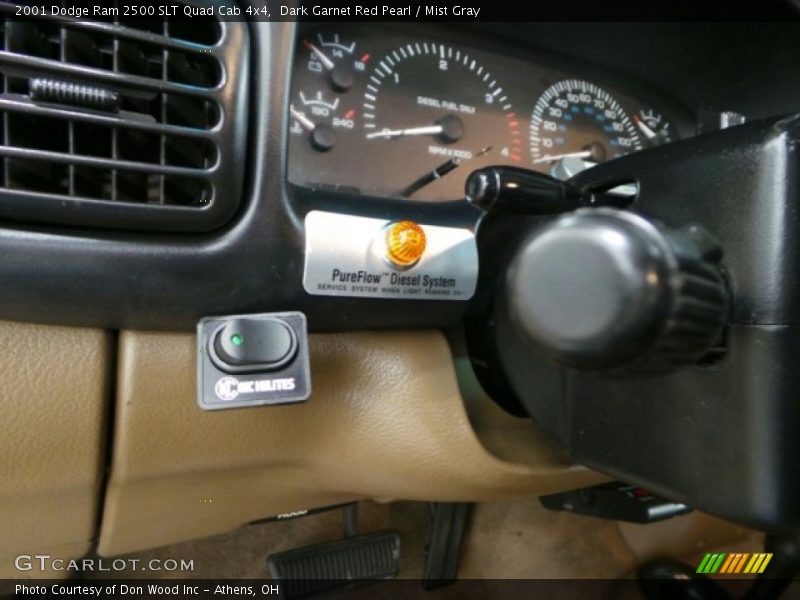 Dark Garnet Red Pearl / Mist Gray 2001 Dodge Ram 2500 SLT Quad Cab 4x4