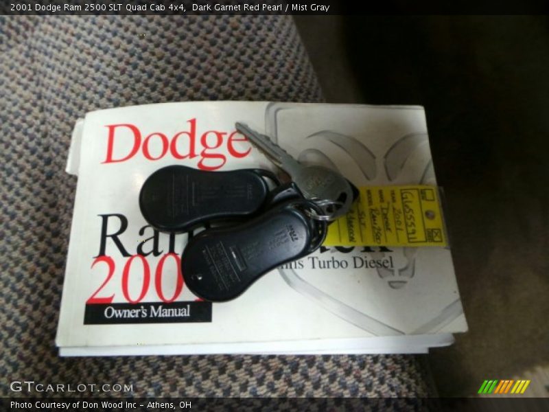 Dark Garnet Red Pearl / Mist Gray 2001 Dodge Ram 2500 SLT Quad Cab 4x4