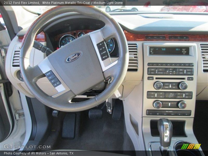 White Platinum Metallic Tri-Coat / Medium Light Stone 2012 Ford Flex Limited