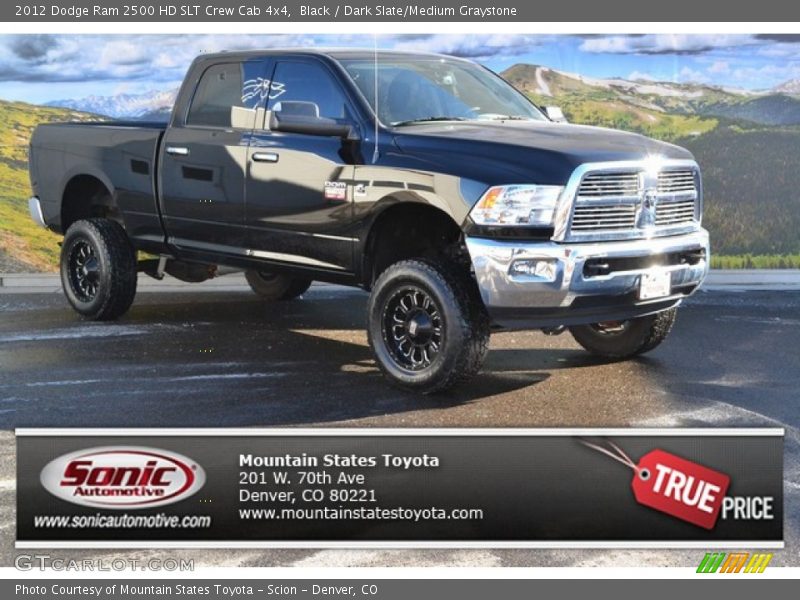 Black / Dark Slate/Medium Graystone 2012 Dodge Ram 2500 HD SLT Crew Cab 4x4