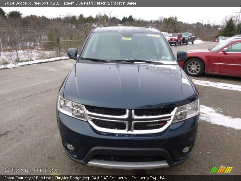 Fathom Blue Pearl / Black/Light Frost Beige 2014 Dodge Journey SXT AWD