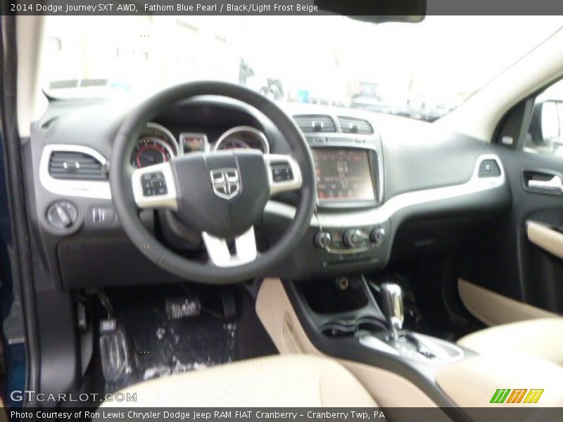 Fathom Blue Pearl / Black/Light Frost Beige 2014 Dodge Journey SXT AWD