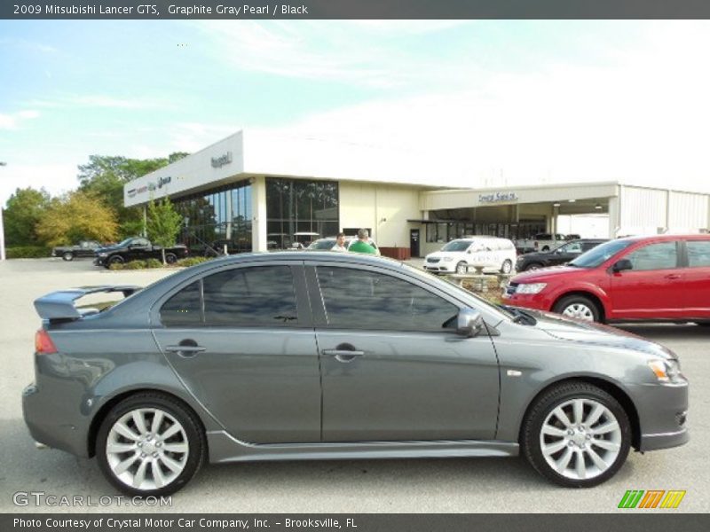 Graphite Gray Pearl / Black 2009 Mitsubishi Lancer GTS