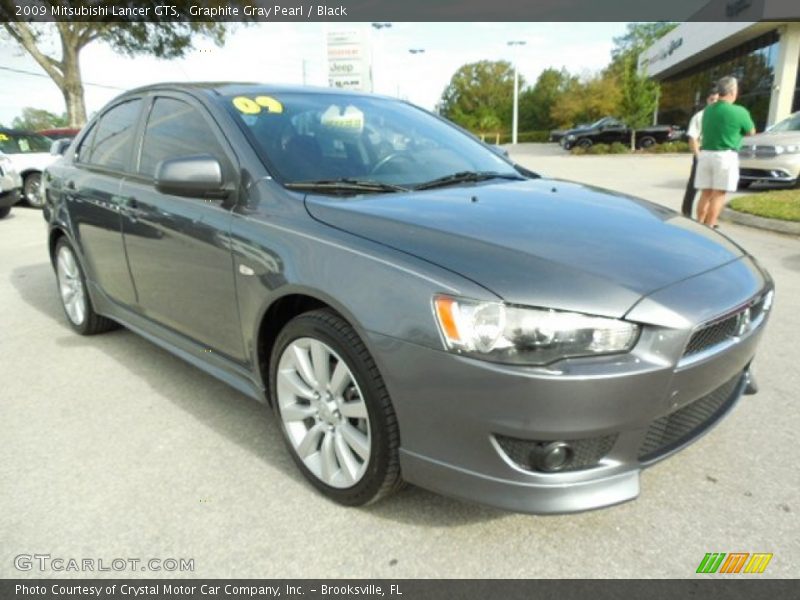 Graphite Gray Pearl / Black 2009 Mitsubishi Lancer GTS