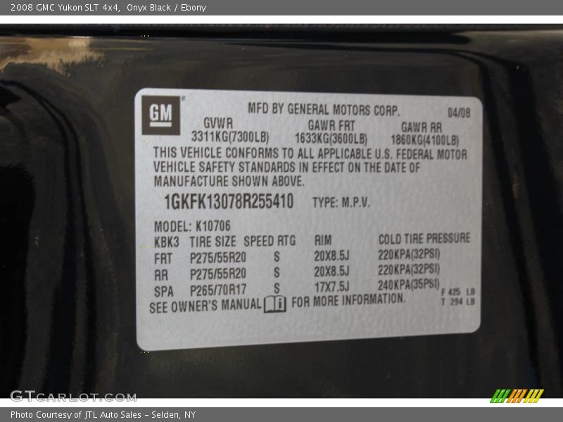 Onyx Black / Ebony 2008 GMC Yukon SLT 4x4