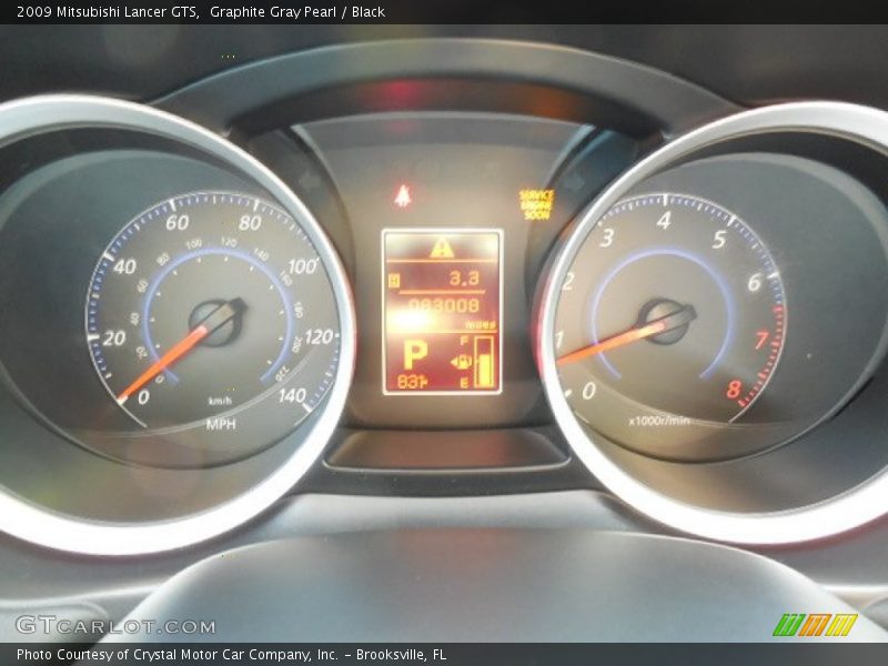 Graphite Gray Pearl / Black 2009 Mitsubishi Lancer GTS