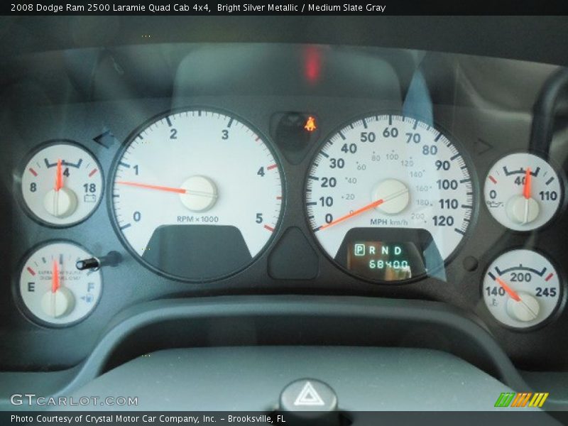 Bright Silver Metallic / Medium Slate Gray 2008 Dodge Ram 2500 Laramie Quad Cab 4x4