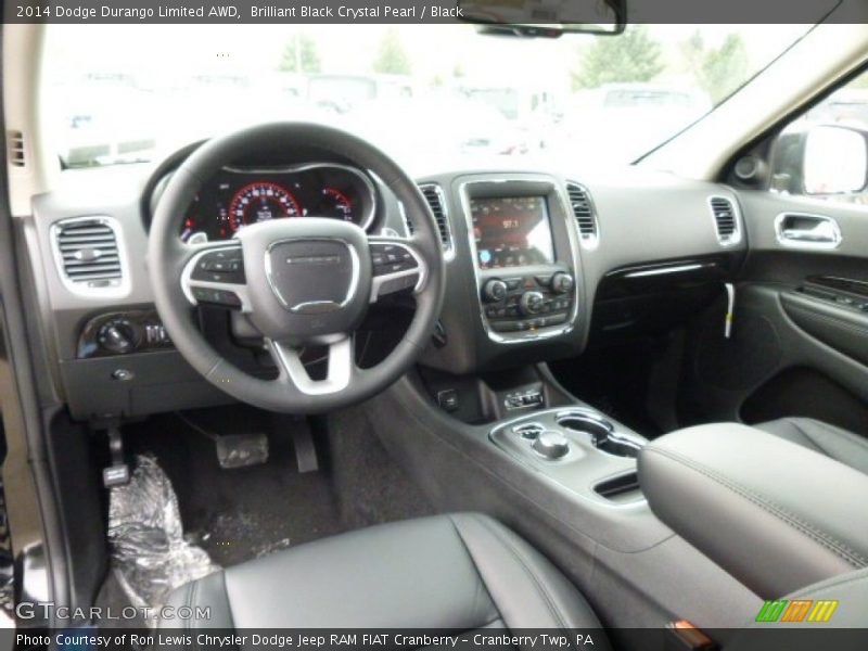 Brilliant Black Crystal Pearl / Black 2014 Dodge Durango Limited AWD