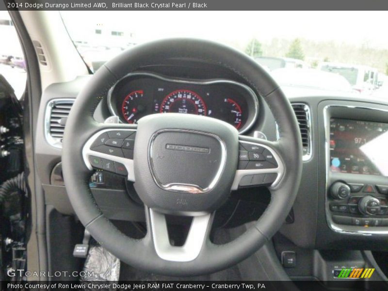 Brilliant Black Crystal Pearl / Black 2014 Dodge Durango Limited AWD