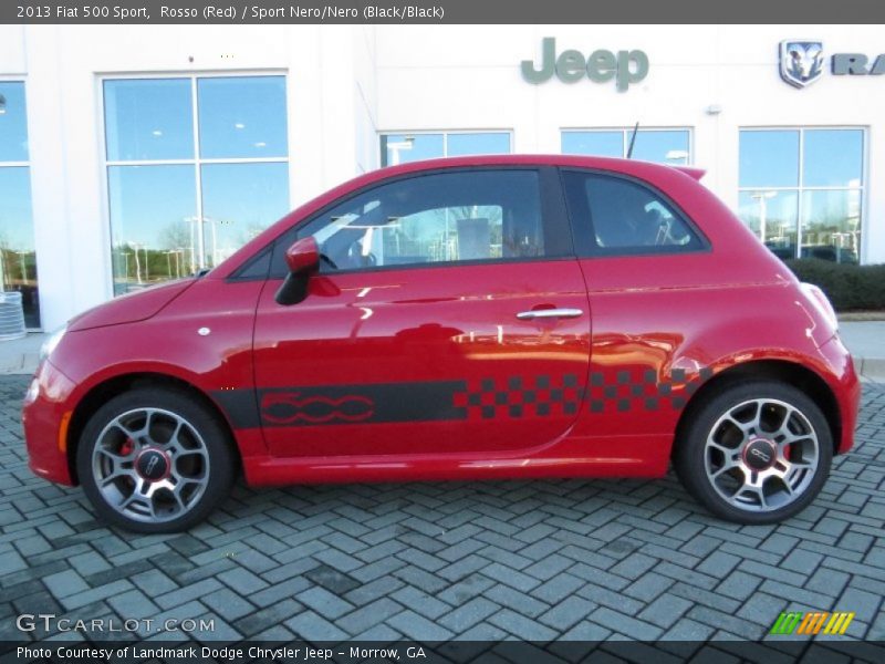 Rosso (Red) / Sport Nero/Nero (Black/Black) 2013 Fiat 500 Sport