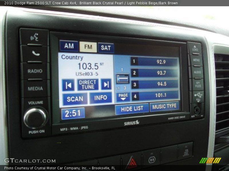 Brilliant Black Crystal Pearl / Light Pebble Beige/Bark Brown 2010 Dodge Ram 2500 SLT Crew Cab 4x4