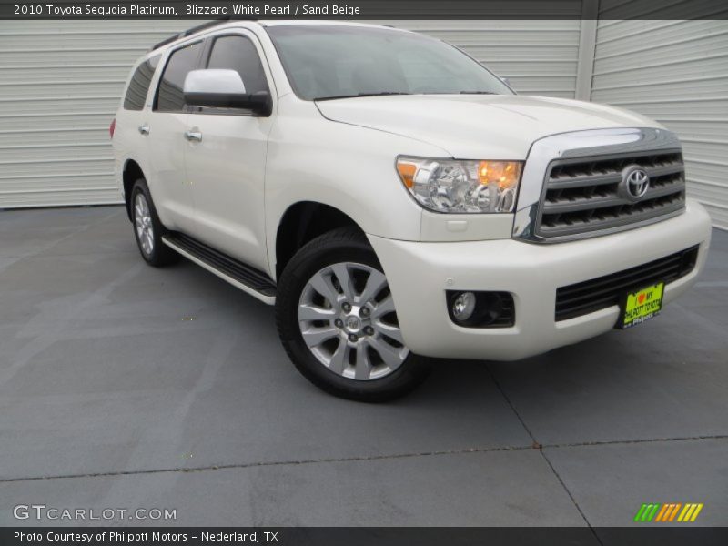 Blizzard White Pearl / Sand Beige 2010 Toyota Sequoia Platinum