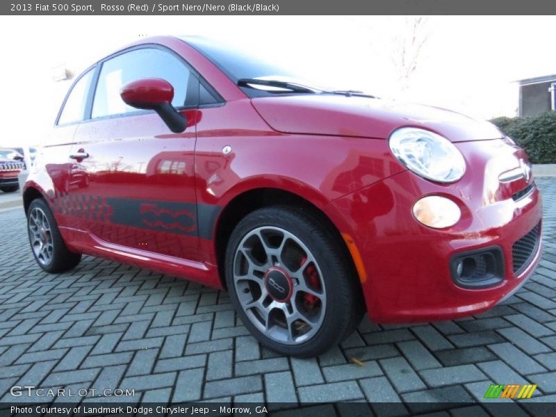 Rosso (Red) / Sport Nero/Nero (Black/Black) 2013 Fiat 500 Sport