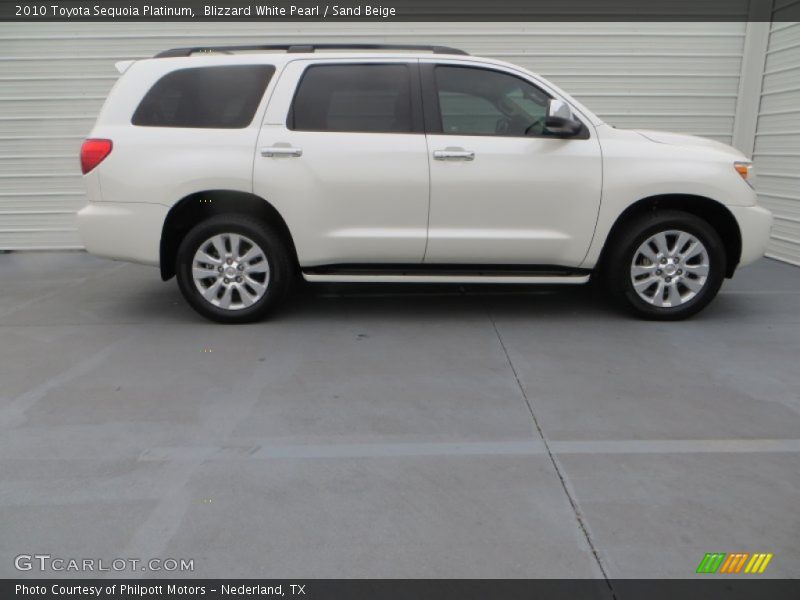 Blizzard White Pearl / Sand Beige 2010 Toyota Sequoia Platinum