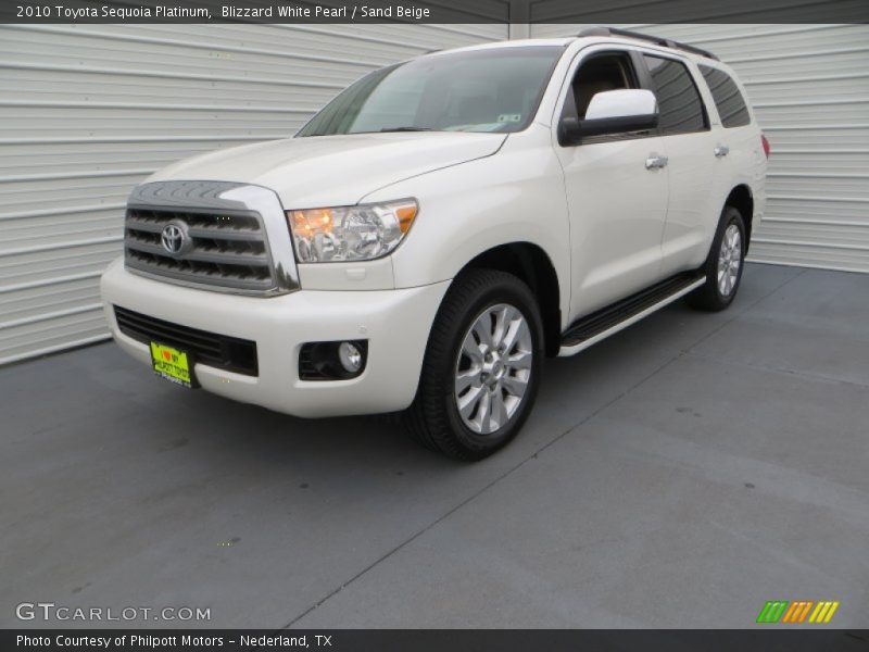 Blizzard White Pearl / Sand Beige 2010 Toyota Sequoia Platinum