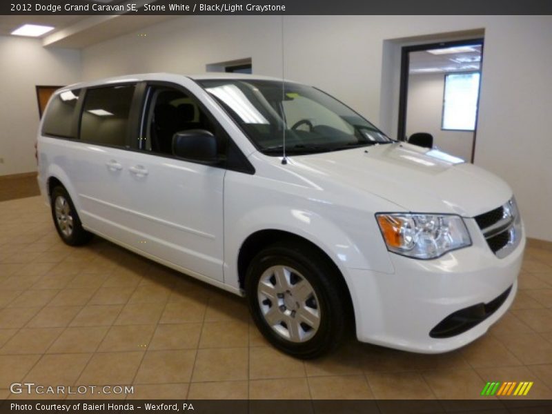 Stone White / Black/Light Graystone 2012 Dodge Grand Caravan SE