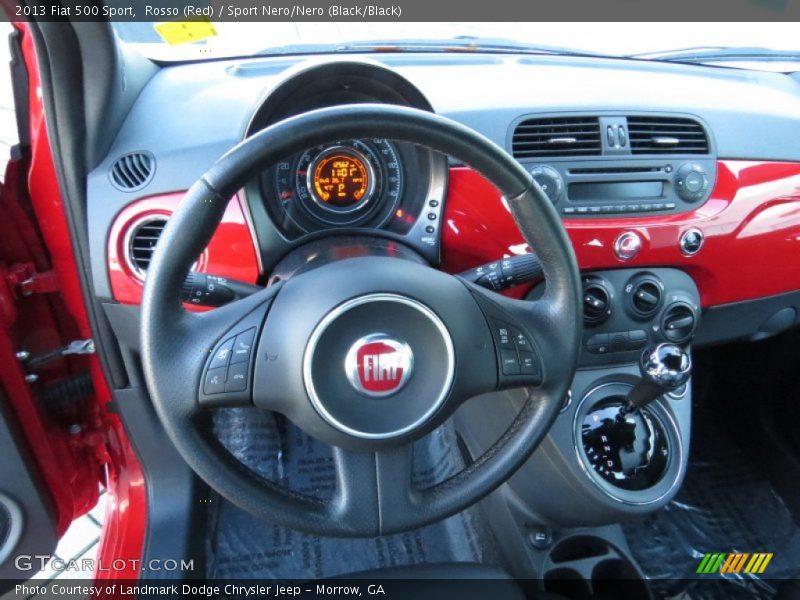 Rosso (Red) / Sport Nero/Nero (Black/Black) 2013 Fiat 500 Sport