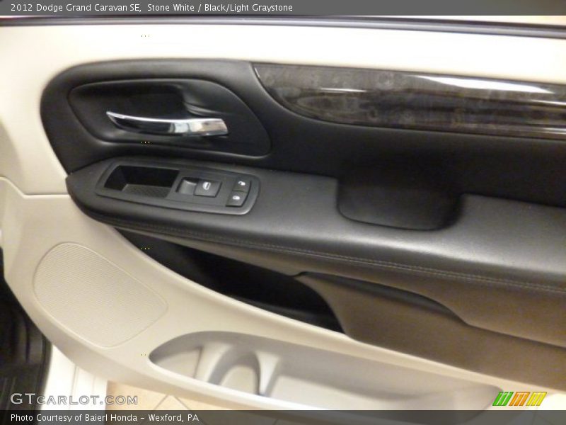 Stone White / Black/Light Graystone 2012 Dodge Grand Caravan SE