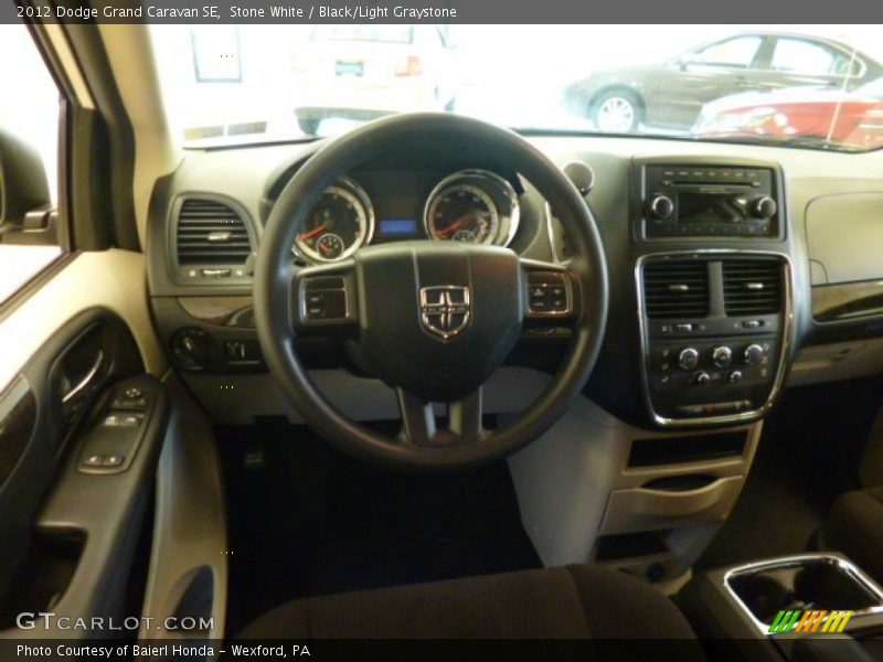 Stone White / Black/Light Graystone 2012 Dodge Grand Caravan SE