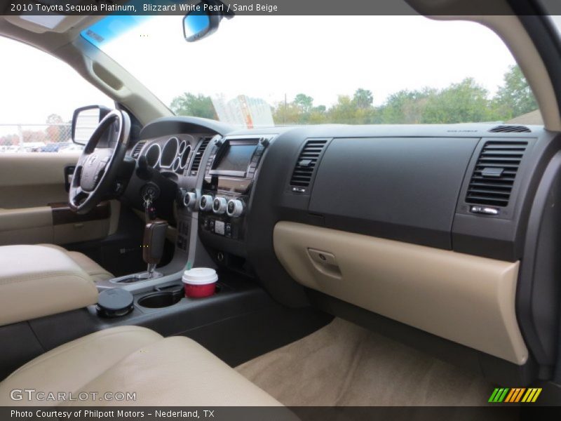 Blizzard White Pearl / Sand Beige 2010 Toyota Sequoia Platinum