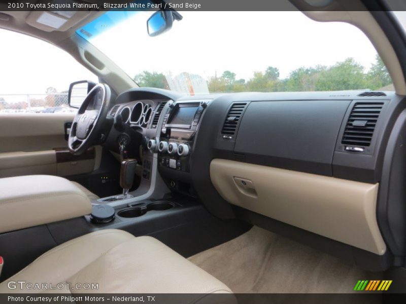 Blizzard White Pearl / Sand Beige 2010 Toyota Sequoia Platinum