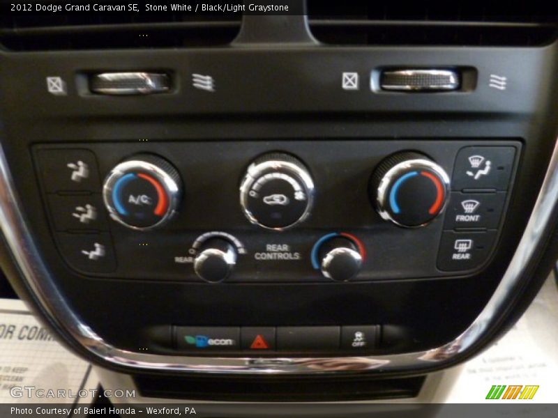 Stone White / Black/Light Graystone 2012 Dodge Grand Caravan SE
