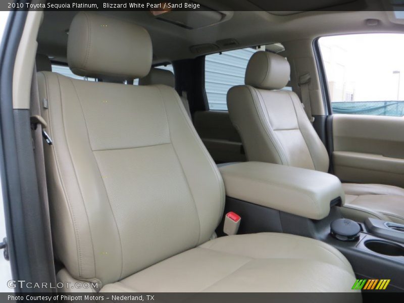 Blizzard White Pearl / Sand Beige 2010 Toyota Sequoia Platinum