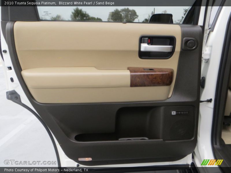 Blizzard White Pearl / Sand Beige 2010 Toyota Sequoia Platinum