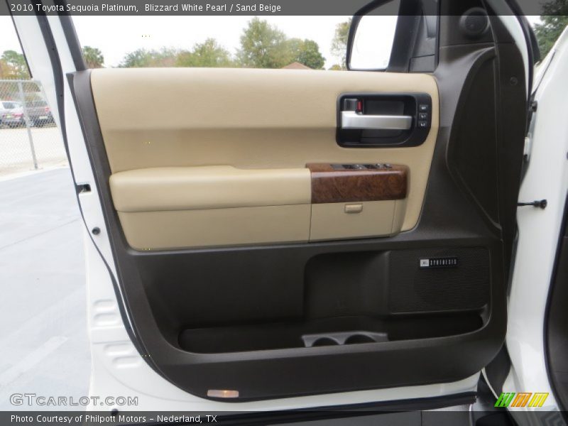 Blizzard White Pearl / Sand Beige 2010 Toyota Sequoia Platinum