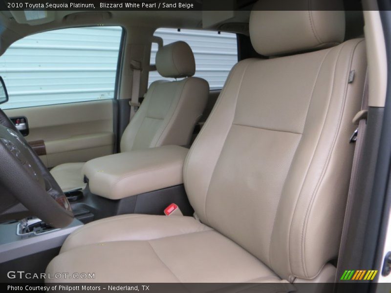 Blizzard White Pearl / Sand Beige 2010 Toyota Sequoia Platinum