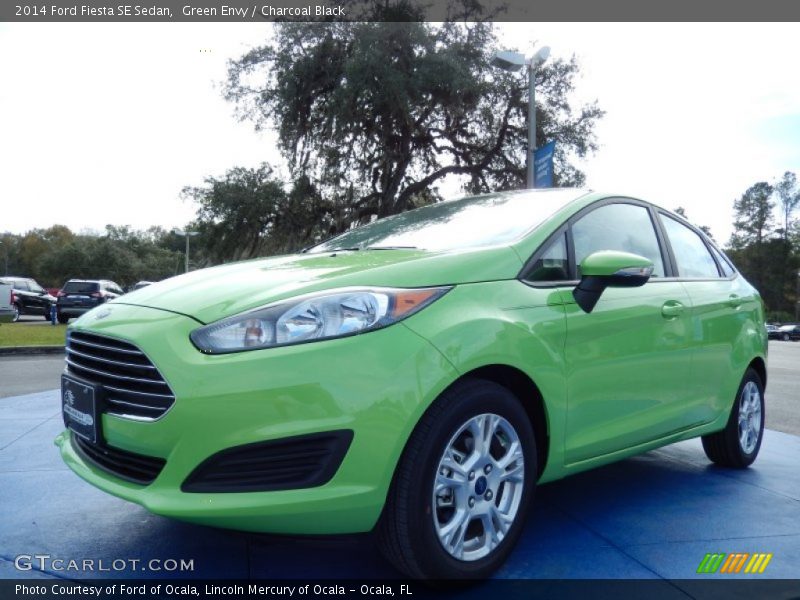 Green Envy / Charcoal Black 2014 Ford Fiesta SE Sedan