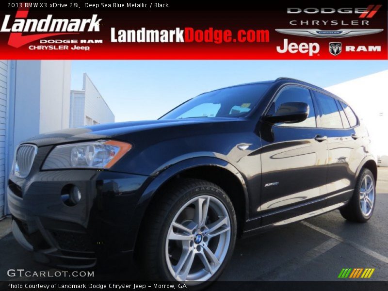 Deep Sea Blue Metallic / Black 2013 BMW X3 xDrive 28i