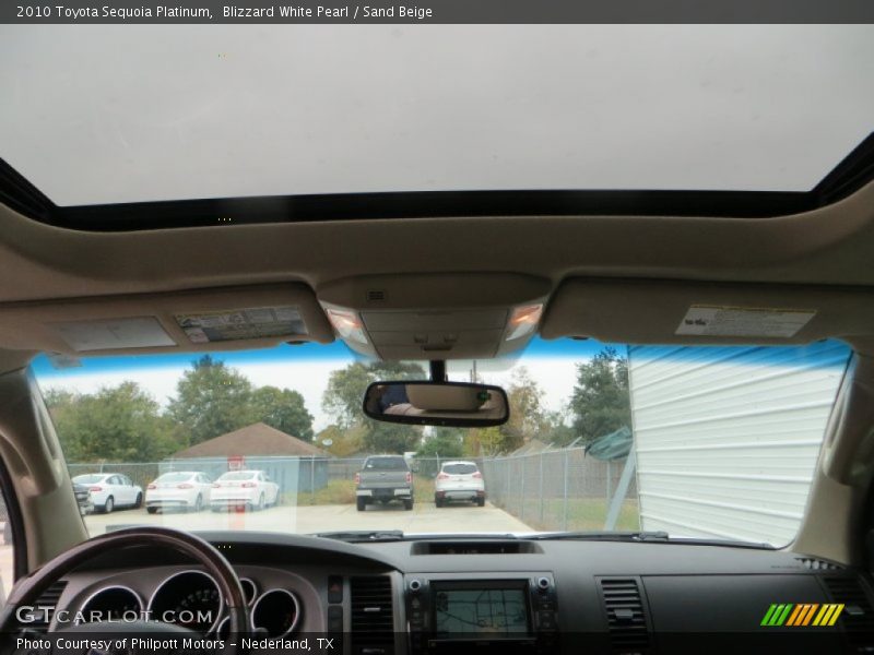 Blizzard White Pearl / Sand Beige 2010 Toyota Sequoia Platinum