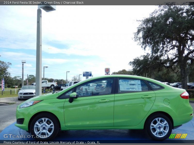 Green Envy / Charcoal Black 2014 Ford Fiesta SE Sedan