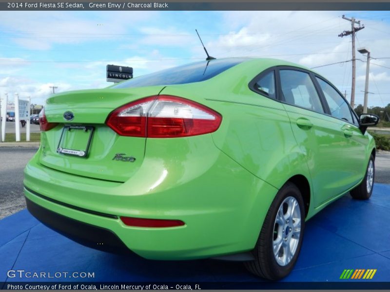 Green Envy / Charcoal Black 2014 Ford Fiesta SE Sedan