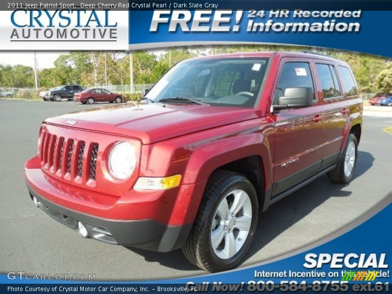 Deep Cherry Red Crystal Pearl / Dark Slate Gray 2011 Jeep Patriot Sport