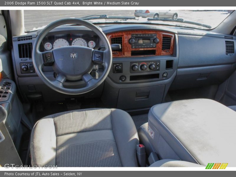 Bright White / Medium Slate Gray 2006 Dodge Ram 1500 SLT Quad Cab 4x4
