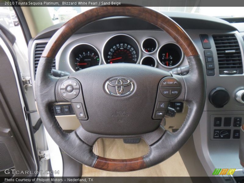 Blizzard White Pearl / Sand Beige 2010 Toyota Sequoia Platinum