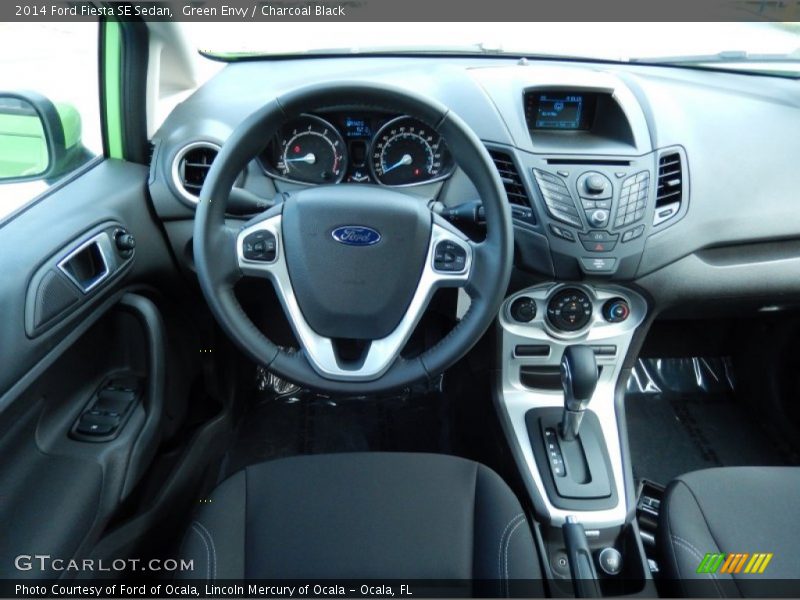 Green Envy / Charcoal Black 2014 Ford Fiesta SE Sedan