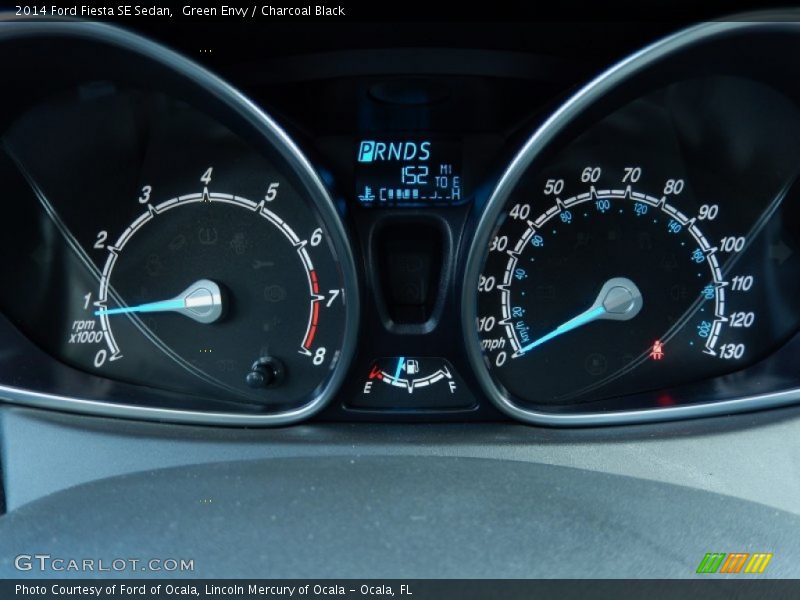 Green Envy / Charcoal Black 2014 Ford Fiesta SE Sedan