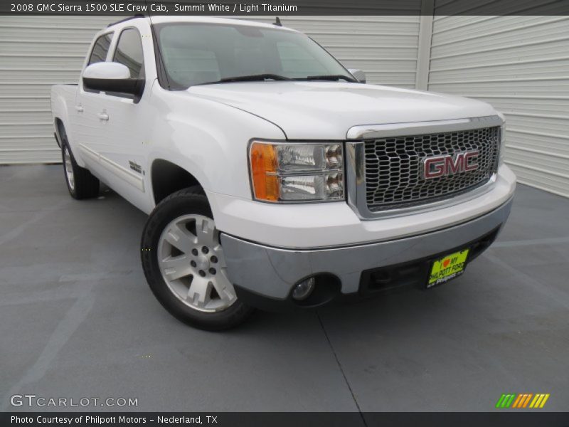 Summit White / Light Titanium 2008 GMC Sierra 1500 SLE Crew Cab