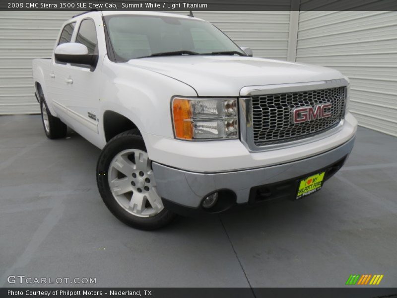 Summit White / Light Titanium 2008 GMC Sierra 1500 SLE Crew Cab