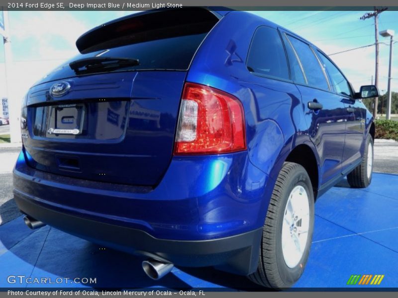 Deep Impact Blue / Medium Light Stone 2014 Ford Edge SE
