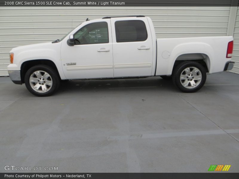 Summit White / Light Titanium 2008 GMC Sierra 1500 SLE Crew Cab