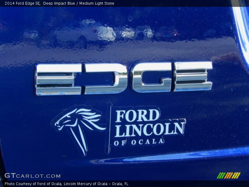 Deep Impact Blue / Medium Light Stone 2014 Ford Edge SE