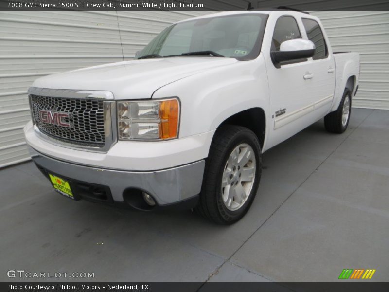 Summit White / Light Titanium 2008 GMC Sierra 1500 SLE Crew Cab